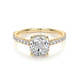 1.50 CT Cushion Hidden Halo CVD E/VS2 Diamond Engagement Ring - Barbara Maison 