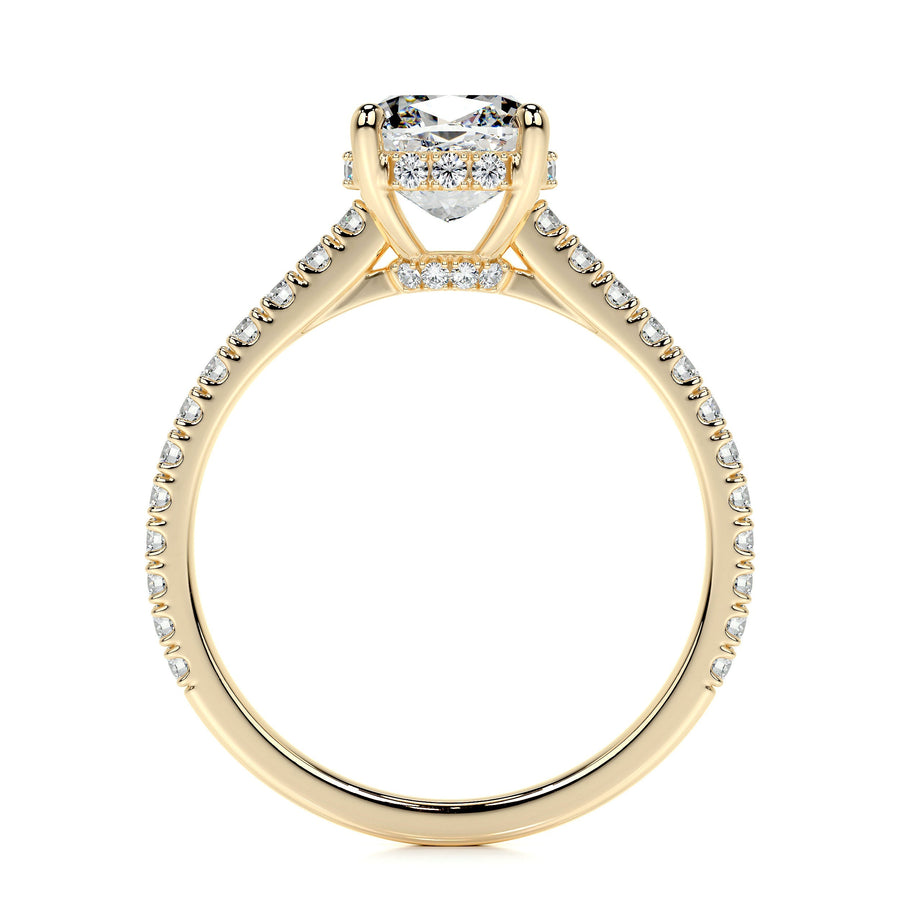 1.50 CT Cushion Hidden Halo CVD E/VS2 Diamond Engagement Ring - Barbara Maison 