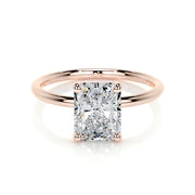 2.0 CT Radiant Solitaire CVD E/VS2 Diamond Engagement Ring - Barbara Maison 