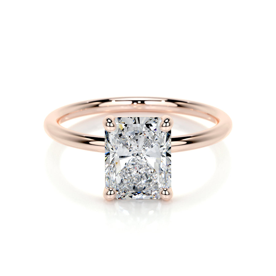 2.0 CT Radiant Solitaire CVD E/VS2 Diamond Engagement Ring - Barbara Maison 