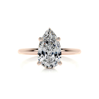 2.0 CT Pear Hidden Halo CVD E/VS2 Diamond Engagement Ring - Barbara Maison 