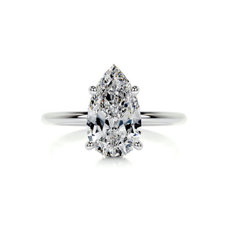 2.0 CT Pear Hidden Halo CVD E/VS2 Diamond Engagement Ring - Barbara Maison 