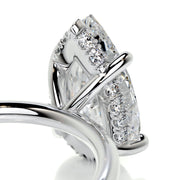 2.0 CT Pear Hidden Halo CVD E/VS2 Diamond Engagement Ring - Barbara Maison 