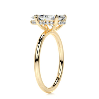 2.0 CT Pear Hidden Halo CVD E/VS2 Diamond Engagement Ring - Barbara Maison 