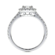 1.50 CT Oval Halo CVD F/VS2 Diamond Engagement Ring - Barbara Maison 