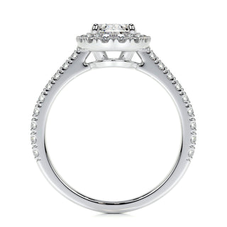 1.50 CT Oval Halo CVD F/VS2 Diamond Engagement Ring - Barbara Maison 