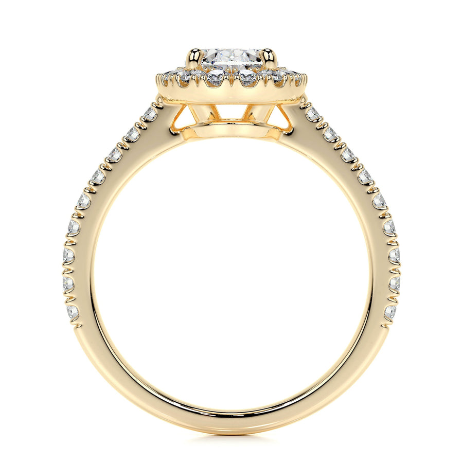 1.50 CT Oval Halo CVD F/VS2 Diamond Engagement Ring - Barbara Maison 