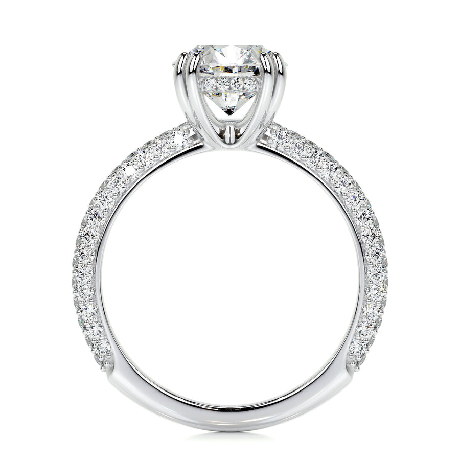 2.0 CT Round Hidden Halo CVD E/VS1 Diamond Engagement Ring - Barbara Maison 