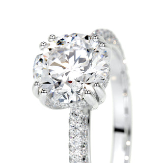 2.0 CT Round Hidden Halo CVD E/VS1 Diamond Engagement Ring - Barbara Maison 