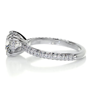 2.0 CT Round Hidden Halo CVD E/VS1 Diamond Engagement Ring - Barbara Maison 