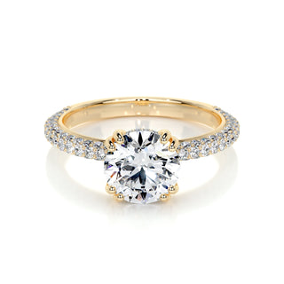 2.0 CT Round Hidden Halo CVD E/VS1 Diamond Engagement Ring - Barbara Maison 