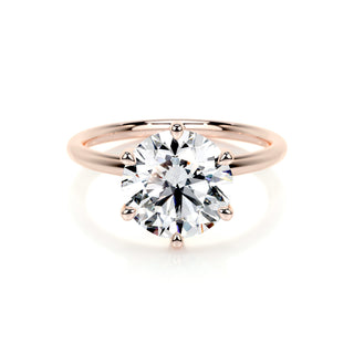 2.0 CT Round Solitaire CVD E/VS2 Diamond Engagement Ring - Barbara Maison 