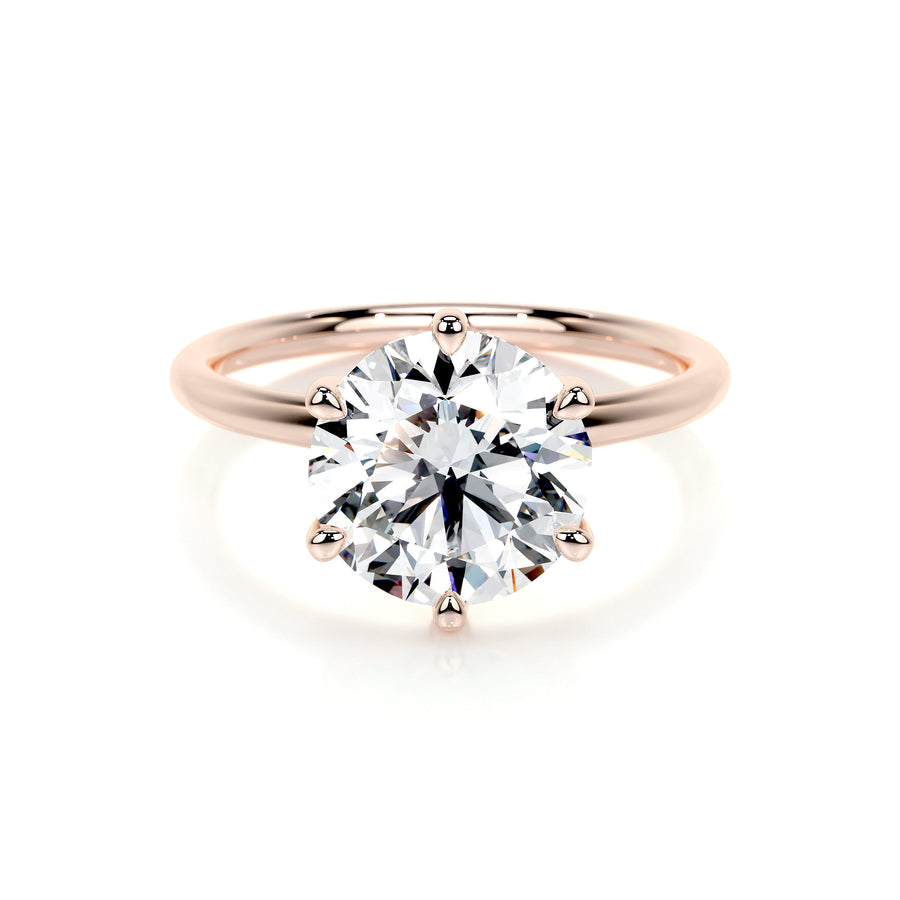 2.0 CT Round Solitaire CVD E/VS2 Diamond Engagement Ring - Barbara Maison 