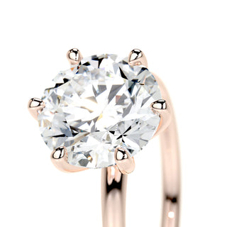 2.0 CT Round Solitaire CVD E/VS2 Diamond Engagement Ring - Barbara Maison 