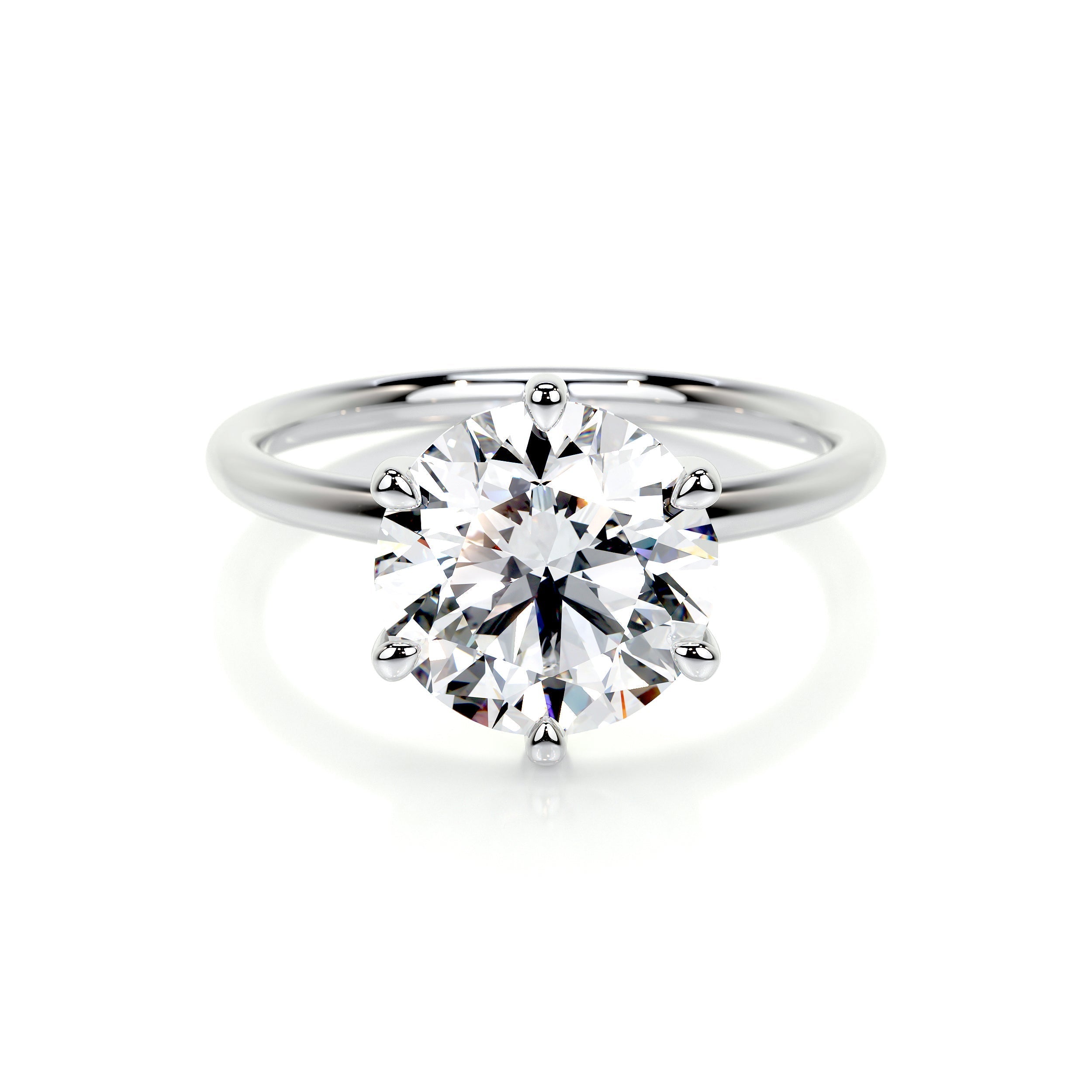 2.0 CT Round Solitaire CVD E/VS2 Diamond Engagement Ring - Barbara Maison 