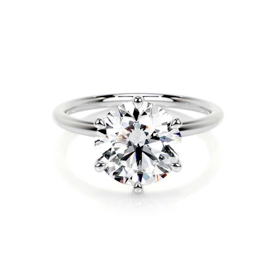 2.0 CT Round Solitaire CVD E/VS2 Diamond Engagement Ring - Barbara Maison 