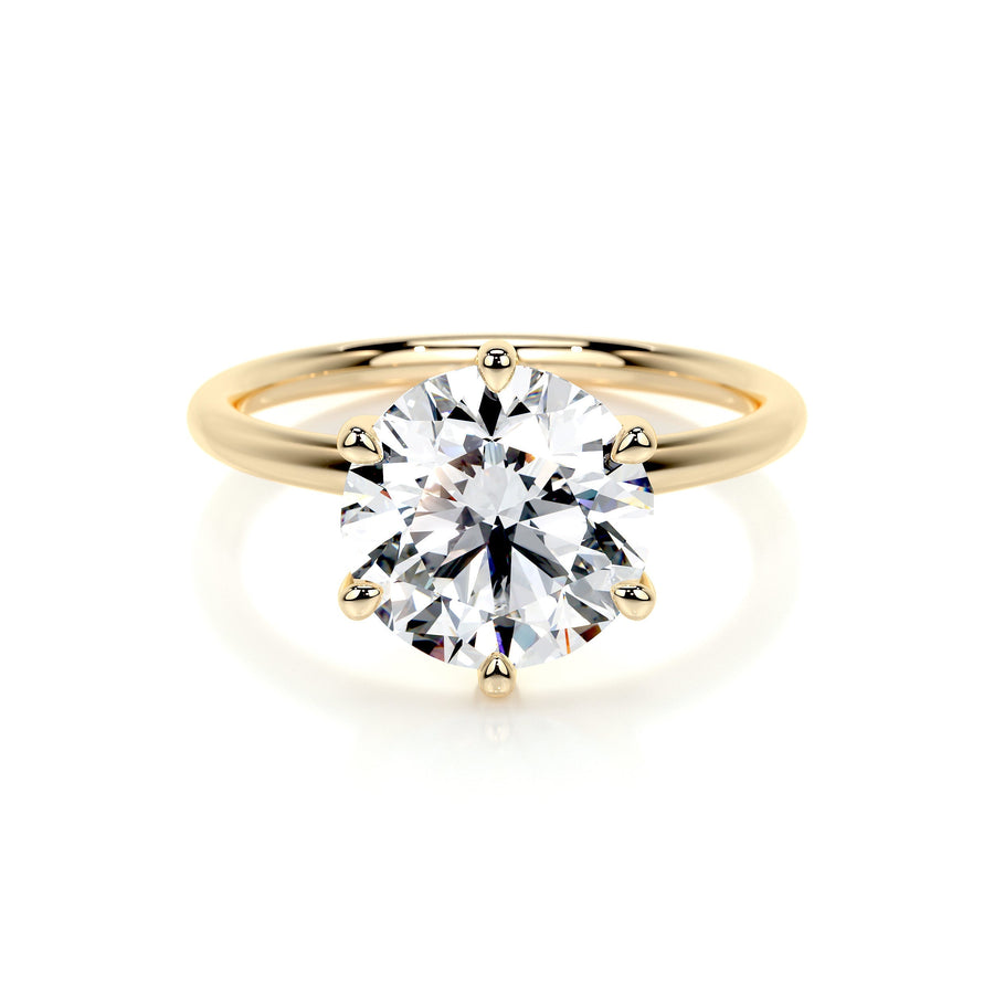 2.0 CT Round Solitaire CVD E/VS2 Diamond Engagement Ring - Barbara Maison 