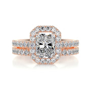 1.50 CT Radiant Halo CVD F/VS Diamond Bridal Ring Set - Barbara Maison 