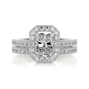 1.50 CT Radiant Halo CVD F/VS Diamond Bridal Ring Set - Barbara Maison 