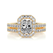 1.50 CT Radiant Halo CVD F/VS Diamond Bridal Ring Set - Barbara Maison 