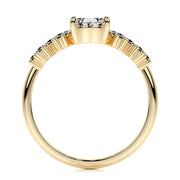 1.0 CT Pear Cluster CVD E/VS2 Diamond Engagement Ring - Barbara Maison 