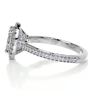 1.50 CT Oval Halo CVD F/VS2 Diamond Engagement Ring - Barbara Maison 