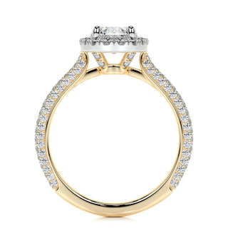 1.50 CT Oval Halo CVD F/VS2 Diamond Engagement Ring - Barbara Maison 