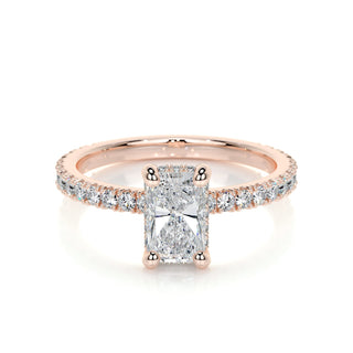 1.05 CT Radiant Hidden Halo CVD E/VS2 Diamond Engagement Ring - Barbara Maison 