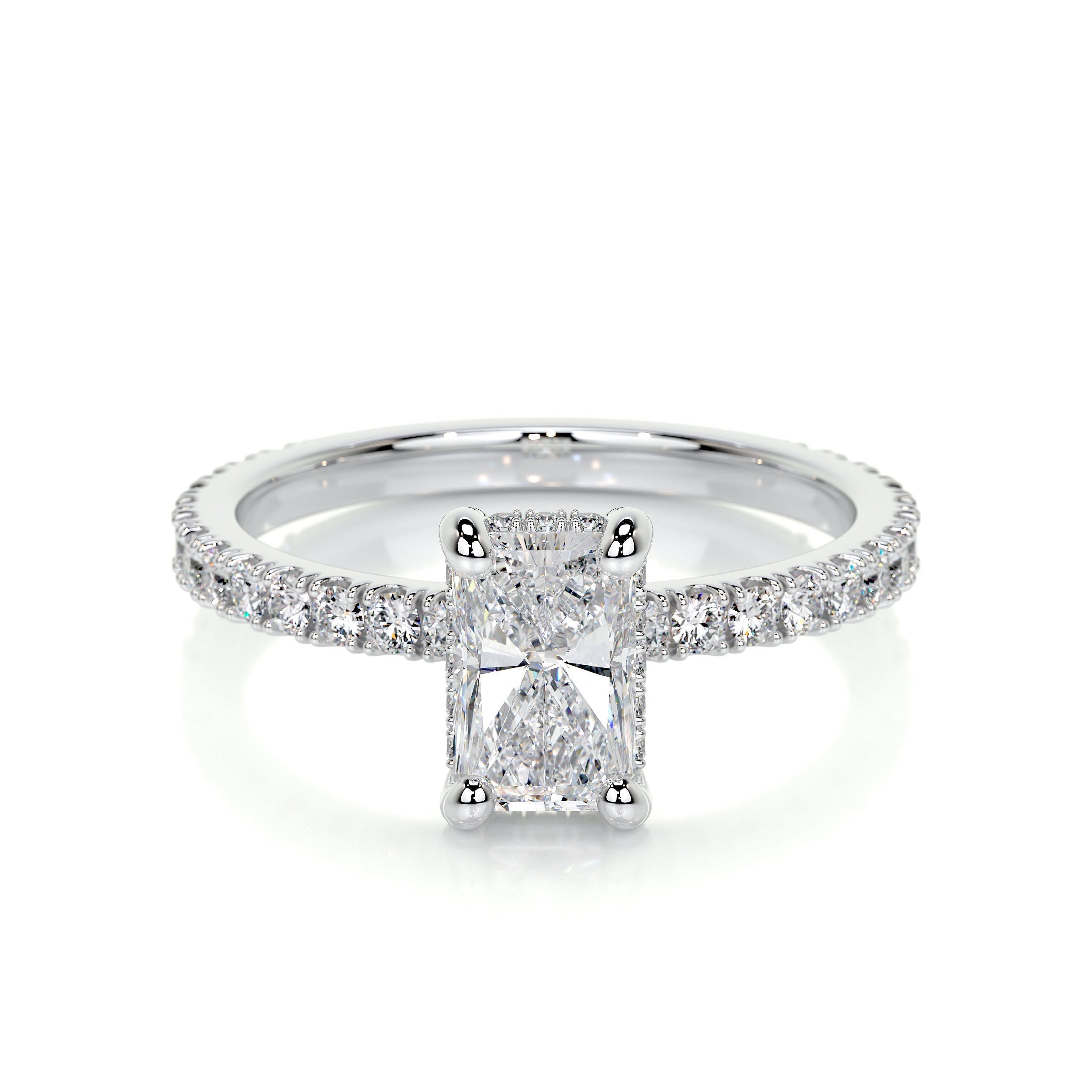 1.05 CT Radiant Hidden Halo CVD E/VS2 Diamond Engagement Ring - Barbara Maison 