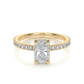 1.05 CT Radiant Hidden Halo CVD E/VS2 Diamond Engagement Ring - Barbara Maison 