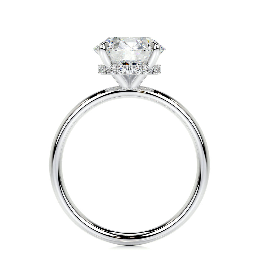 2.0 CT Pear Hidden Halo CVD E/VS2 Diamond Engagement Ring - Barbara Maison 