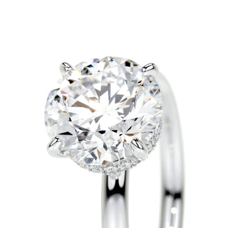 2.0 CT Pear Hidden Halo CVD E/VS2 Diamond Engagement Ring - Barbara Maison 