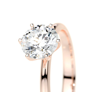 1.0 CT Round Solitaire CVD E/VS2 Diamond Engagement Ring - Barbara Maison 