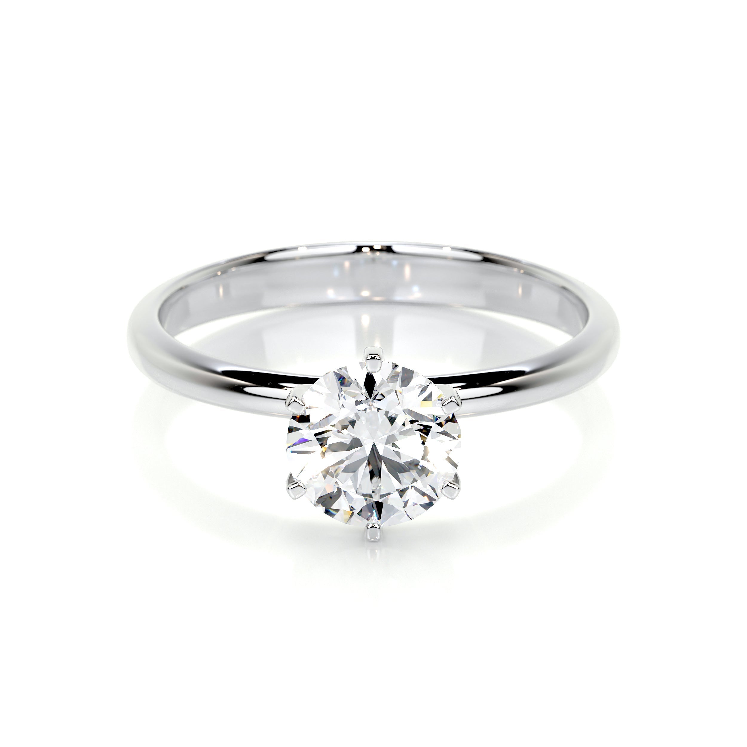 1.0 CT Round Solitaire CVD E/VS2 Diamond Engagement Ring - Barbara Maison 