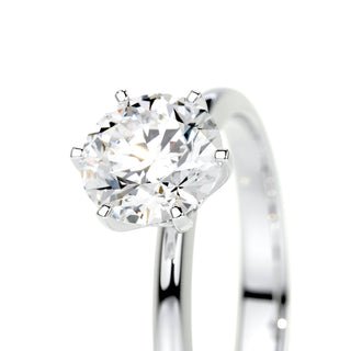 1.0 CT Round Solitaire CVD E/VS2 Diamond Engagement Ring - Barbara Maison 