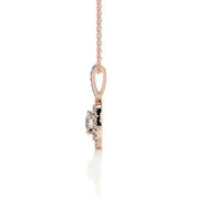 0.50 CT Round Double Halo CVD F/VS Diamond Necklace - Barbara Maison 