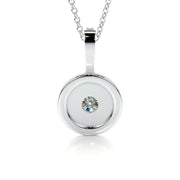0.50 CT Round Double Halo CVD F/VS Diamond Necklace - Barbara Maison 