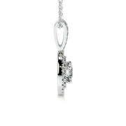 0.50 CT Round Double Halo CVD F/VS Diamond Necklace - Barbara Maison 