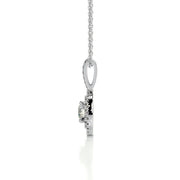 0.50 CT Round Double Halo CVD F/VS Diamond Necklace - Barbara Maison 