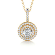 0.50 CT Round Double Halo CVD F/VS Diamond Necklace - Barbara Maison 