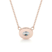 1.0 CT Oval Halo CVD F/VS Diamond Necklace - Barbara Maison 