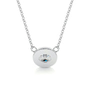 1.0 CT Oval Halo CVD F/VS Diamond Necklace - Barbara Maison 