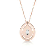 1.0 CT Pear Double Halo CVD F/VS Diamond Necklace - Barbara Maison 