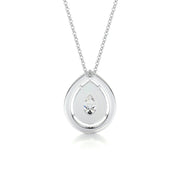 1.0 CT Pear Double Halo CVD F/VS Diamond Necklace - Barbara Maison 