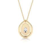 1.0 CT Pear Double Halo CVD F/VS Diamond Necklace - Barbara Maison 