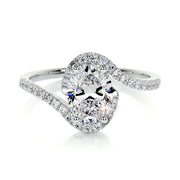 1.0 CT Oval Bypass Setting CVD E/VS1 Diamond Engagement Ring - Barbara Maison 