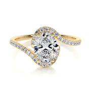 1.0 CT Oval Bypass Setting CVD E/VS1 Diamond Engagement Ring - Barbara Maison 