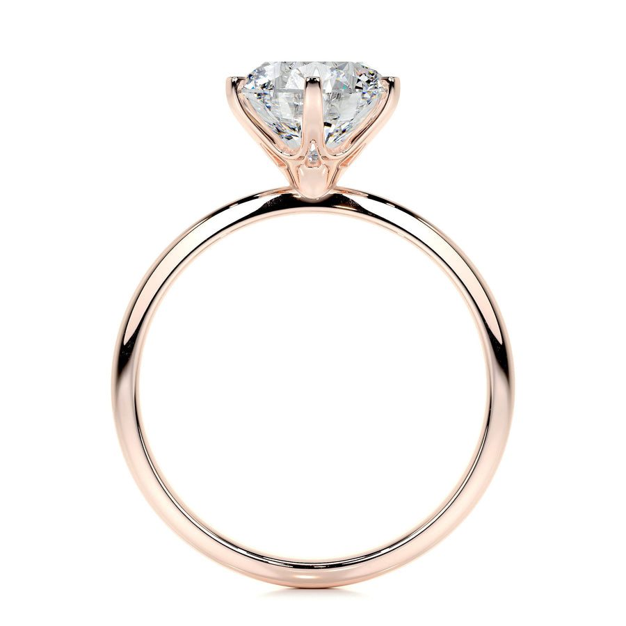 2.50 CT Round Solitaire CVD G/SI1 Diamond Engagement Ring - Barbara Maison 