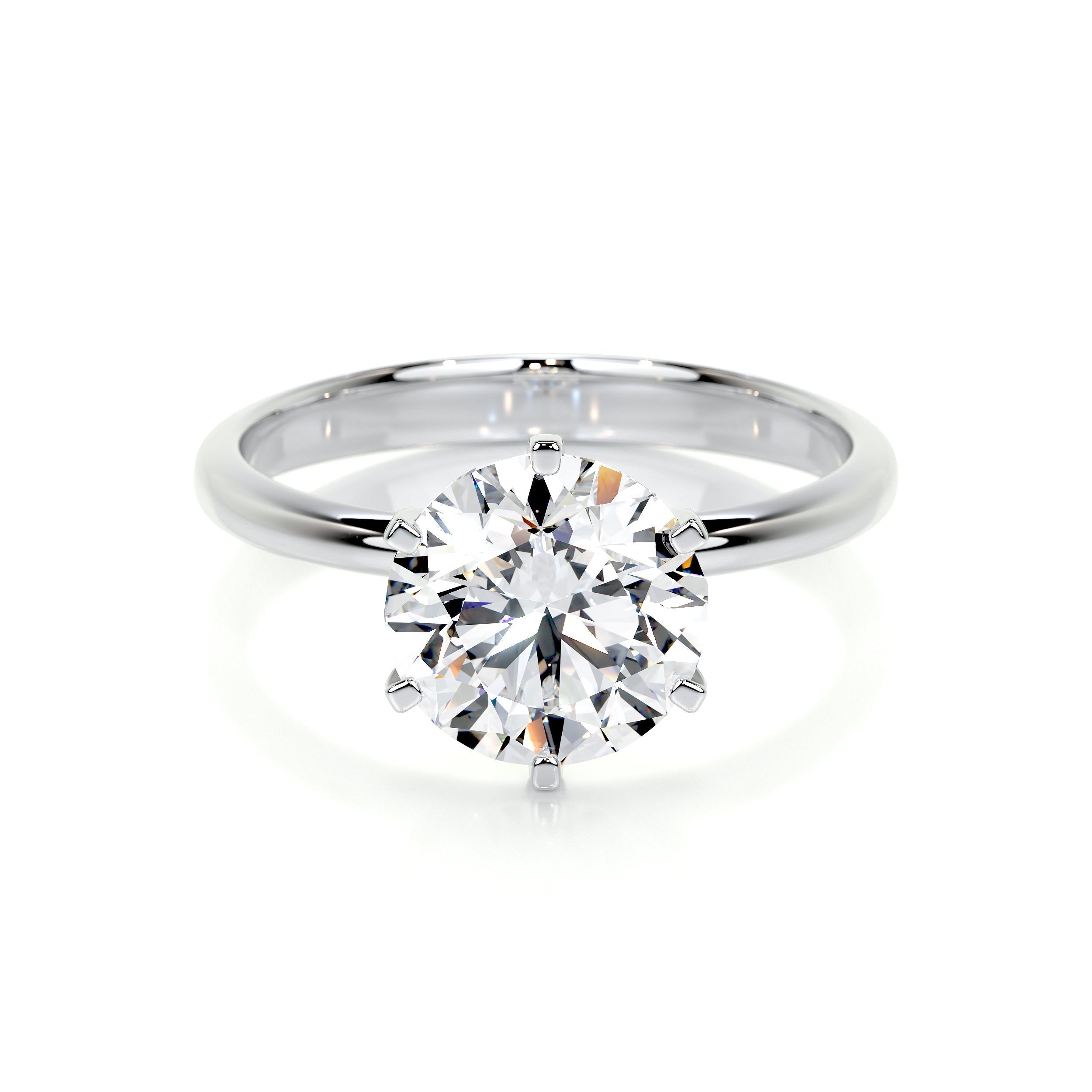 2.50 CT Round Solitaire CVD G/SI1 Diamond Engagement Ring - Barbara Maison 