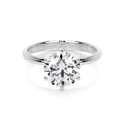 2.50 CT Round Solitaire CVD G/SI1 Diamond Engagement Ring - Barbara Maison 